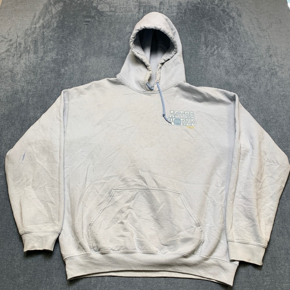 Astroworld Wish You Were Here Tour Staff Hoodie Mens XL Blue Fleece Lined Casual